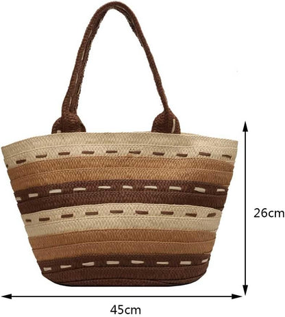 Woven Ladies Shoulder/Tote Bag with Large Capacity