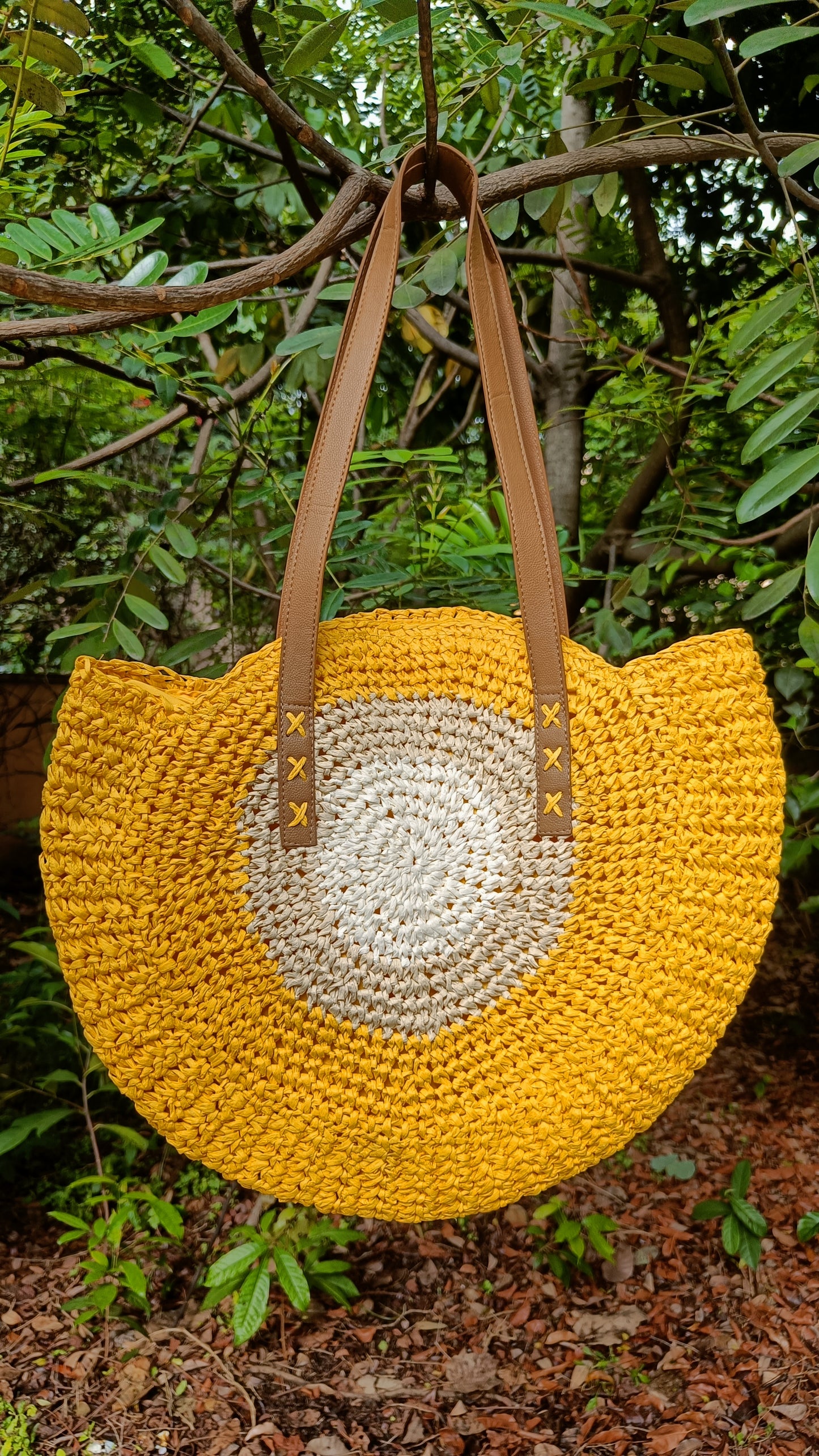 Yellow Stylish Jute Tote Bag