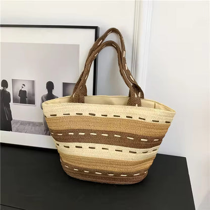 Woven Ladies Shoulder/Tote Bag with Large Capacity