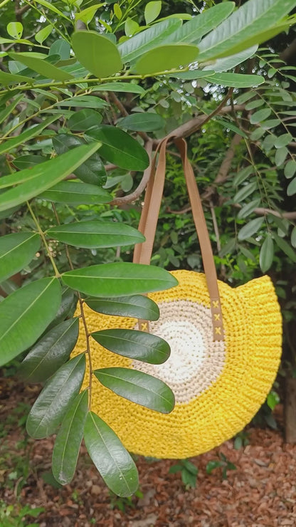 Yellow Stylish Jute Tote Bag